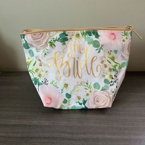 Floral bride cosmetic bag